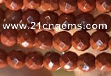 CTG2206 15 inches 2mm,3mm faceted round red jasper beads