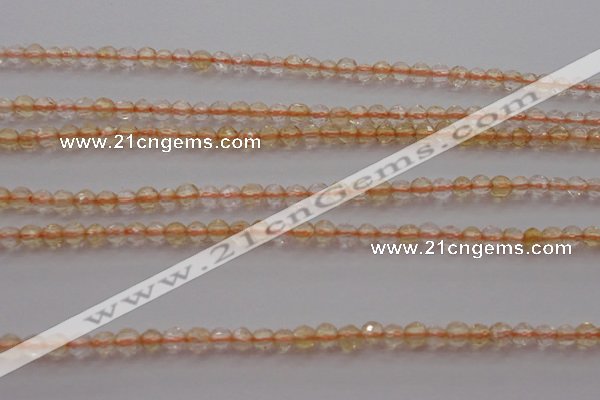 CTG221 15.5 inches 3mm faceted round tiny citrine beads