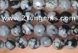CTG2210 15 inches 2mm,3mm faceted round snowflake obsidian beads