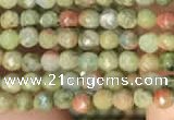 CTG2214 15 inches 2mm,3mm faceted round unakite gemstone beads