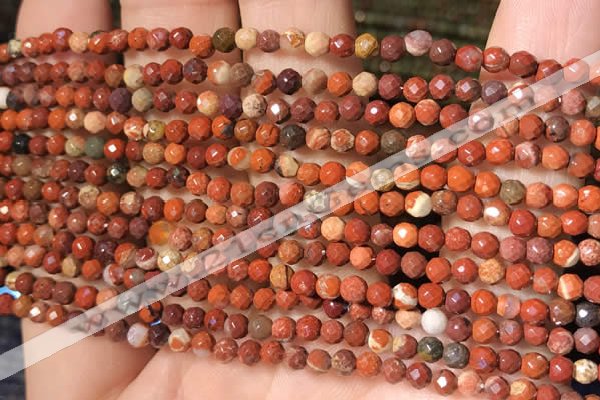 CTG2215 15 inches 2mm,3mm faceted round red jasper beads