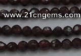 CTG222 15.5 inches 3mm faceted round tiny red garnet beads