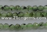 CTG224 15.5 inches 3mm faceted round tiny green rutilated quartz beads