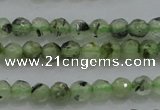 CTG224 15.5 inches 3mm faceted round tiny green rutilated quartz beads