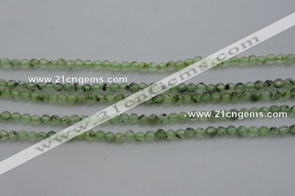 CTG224 15.5 inches 3mm faceted round tiny green rutilated quartz beads