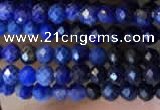 CTG2241 15 inches 2mm faceted round natural lapis lazuli beads