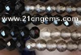 CTG2242 15 inches 2mm faceted round natural smoky quartz beads