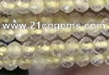CTG2244 15 inches 2mm faceted round golden rutilated quartz beads