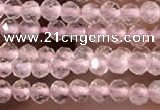 CTG2248 15 inches 2mm faceted round rose quartz beads