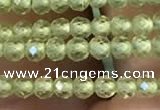 CTG2250 15 inches 2mm faceted round natural olive quartz beads