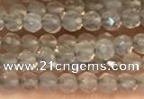 CTG2255 15 inches 2mm faceted round grey agate beads