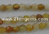 CTG226 15.5 inches 3mm faceted round tiny yellow botswana agate beads