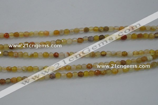 CTG226 15.5 inches 3mm faceted round tiny yellow botswana agate beads