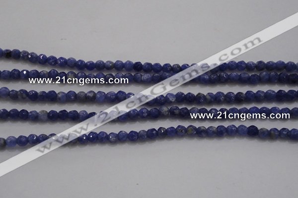 CTG227 15.5 inches 3mm faceted round tiny sodalite gemstone beads