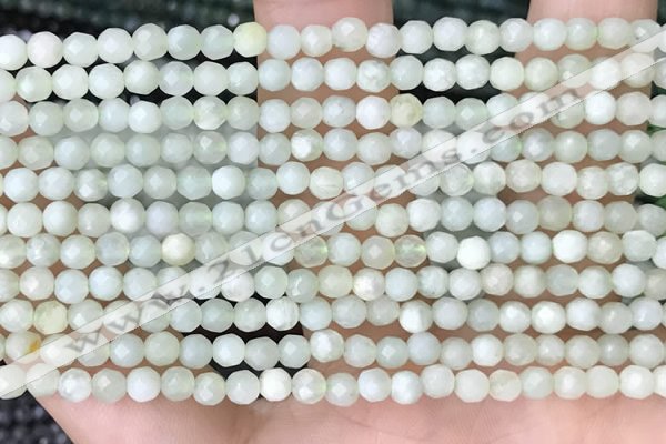 CTG2516 15.5 inches 4mm faceted round jade beads wholesale