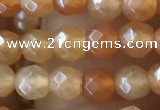 CTG2519 15.5 inches 4mm faceted round red aventurine beads