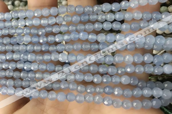 CTG2530 15.5 inches 4mm faceted round agate beads wholesale