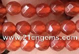 CTG2531 15.5 inches 4mm faceted round red agate beads wholesale