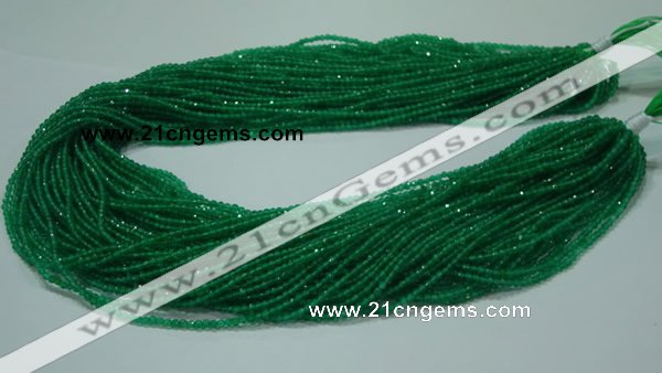 CTG28 15.5 inches 2mm faceted round green agate beads wholesale