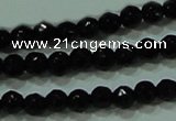 CTG29 15.5 inches 2mm faceted round black agate beads wholesale