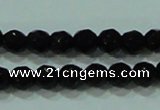 CTG30 15.5 inches 3mm faceted round black agate beads wholesale