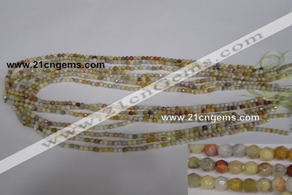 CTG300 15.5 inches 3mm faceted round ting crazy lace agate beads