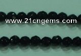 CTG31 15.5 inches 4mm faceted round black agate beads wholesale