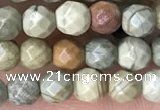 CTG3547 15.5 inches 4mm faceted round silver leaf jasper beads