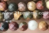 CTG3552 15.5 inches 4mm faceted round picasso jasper beads