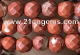 CTG3554 15.5 inches 4mm faceted round red jasper beads