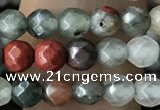 CTG3560 15.5 inches 4mm faceted round blood jasper beads