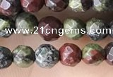 CTG3562 15.5 inches 4mm faceted round dragon blood jasper beads