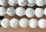 CTG3570 15.5 inches 4mm faceted round white howlite beads