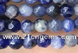 CTG3573 15.5 inches 4mm faceted round sodalite beads wholesale