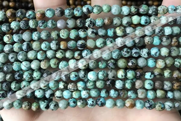 CTG3577 15.5 inches 4mm faceted round African turquoise beads