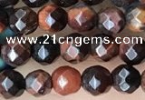 CTG3589 15.5 inches 4mm faceted round red tiger eye beads