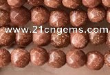 CTG3590 15.5 inches 4mm faceted round goldstone beads wholesale