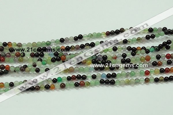 CTG38 15.5 inches 2mm round tiny multi-color agate beads wholesale