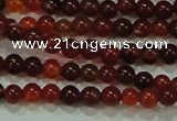 CTG39 15.5 inches 2mm round grade B tiny red agate beads wholesale