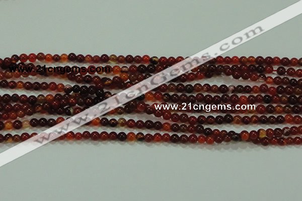 CTG39 15.5 inches 2mm round grade B tiny red agate beads wholesale