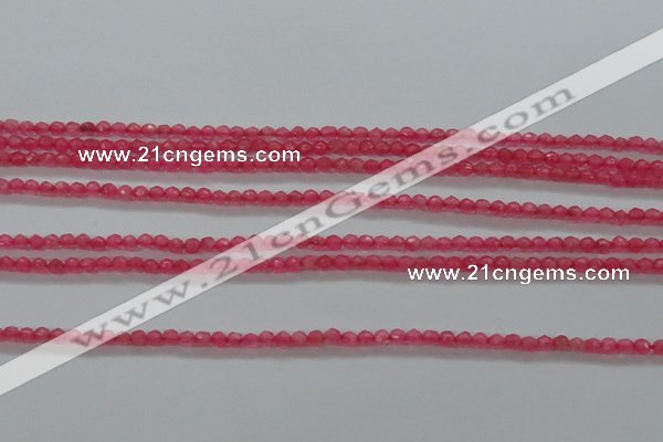 CTG402 15.5 inches 2mm faceted round tiny dyed candy jade beads