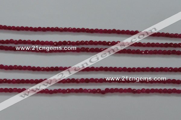 CTG403 15.5 inches 2mm faceted round tiny dyed candy jade beads