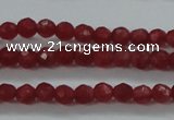 CTG404 15.5 inches 2mm faceted round tiny dyed candy jade beads