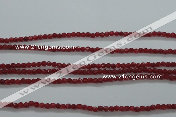 CTG404 15.5 inches 2mm faceted round tiny dyed candy jade beads