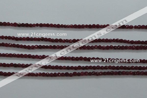 CTG405 15.5 inches 2mm faceted round tiny dyed candy jade beads