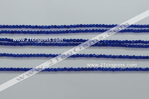 CTG412 15.5 inches 2mm faceted round tiny dyed candy jade beads