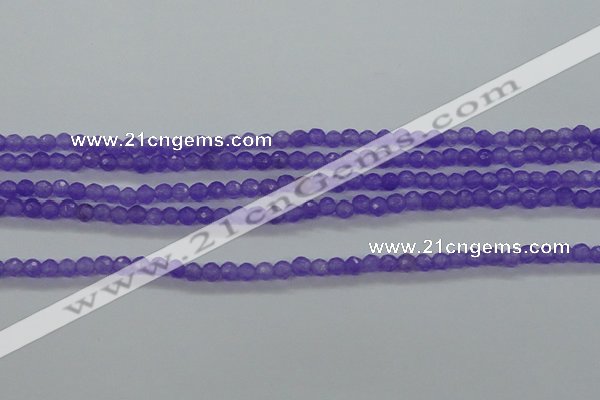 CTG421 15.5 inches 3mm faceted round tiny dyed candy jade beads