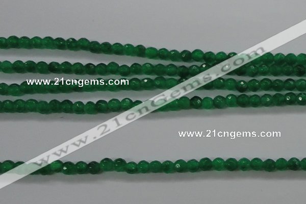 CTG422 15.5 inches 3mm faceted round tiny dyed candy jade beads