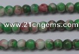 CTG451 15.5 inches 3mm round tiny dyed rain flower stone beads