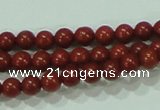 CTG48 15.5 inches 2mm round tiny red brick beads wholesale